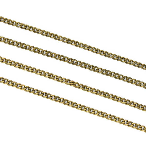 BULK Antique Bronze Tone Curb Chain - 1.5mm - Choose Your Length - 1 Meter + - CH055