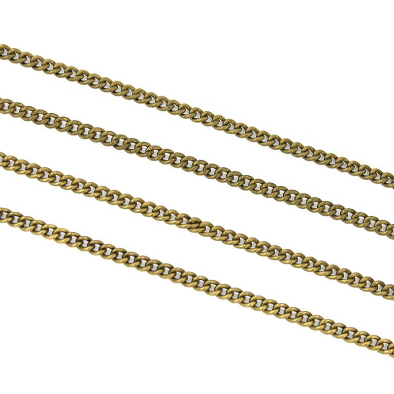 BULK Antique Bronze Tone Curb Chain - 1.5mm - Choose Your Length - 1 Meter + - CH055