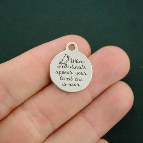 Cardinal Stainless Steel Charms - When cardinals appear your loved one is near - BFS001-2842
