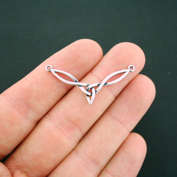 Connecteur de noeud celtique Charme de ton argent antique 2 faces - SC6161