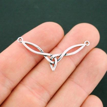 Connecteur de noeud celtique Charme de ton argent antique 2 faces - SC6161