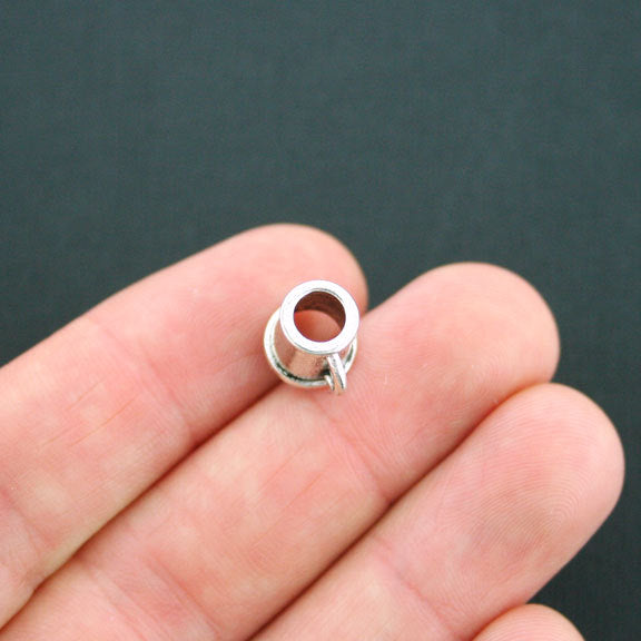 Cheer Megaphone Spacer Beads 10mm x 11mm x 9mm - Silver Tone - 4 Beads - SC7769