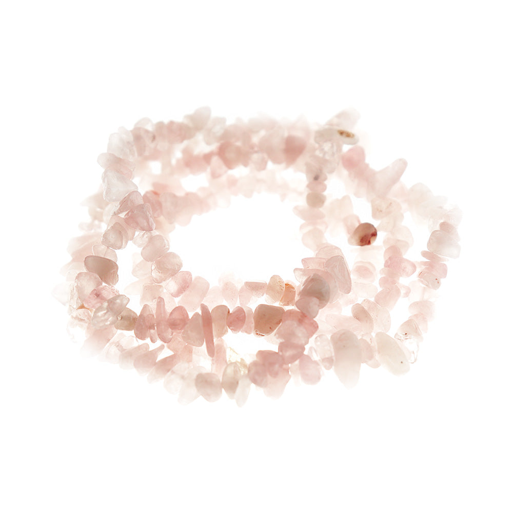Chip Natural Rose Quartz Beads 3mm - 16mm - Petal Pink - 1 Strand 200 Beads - BD1945