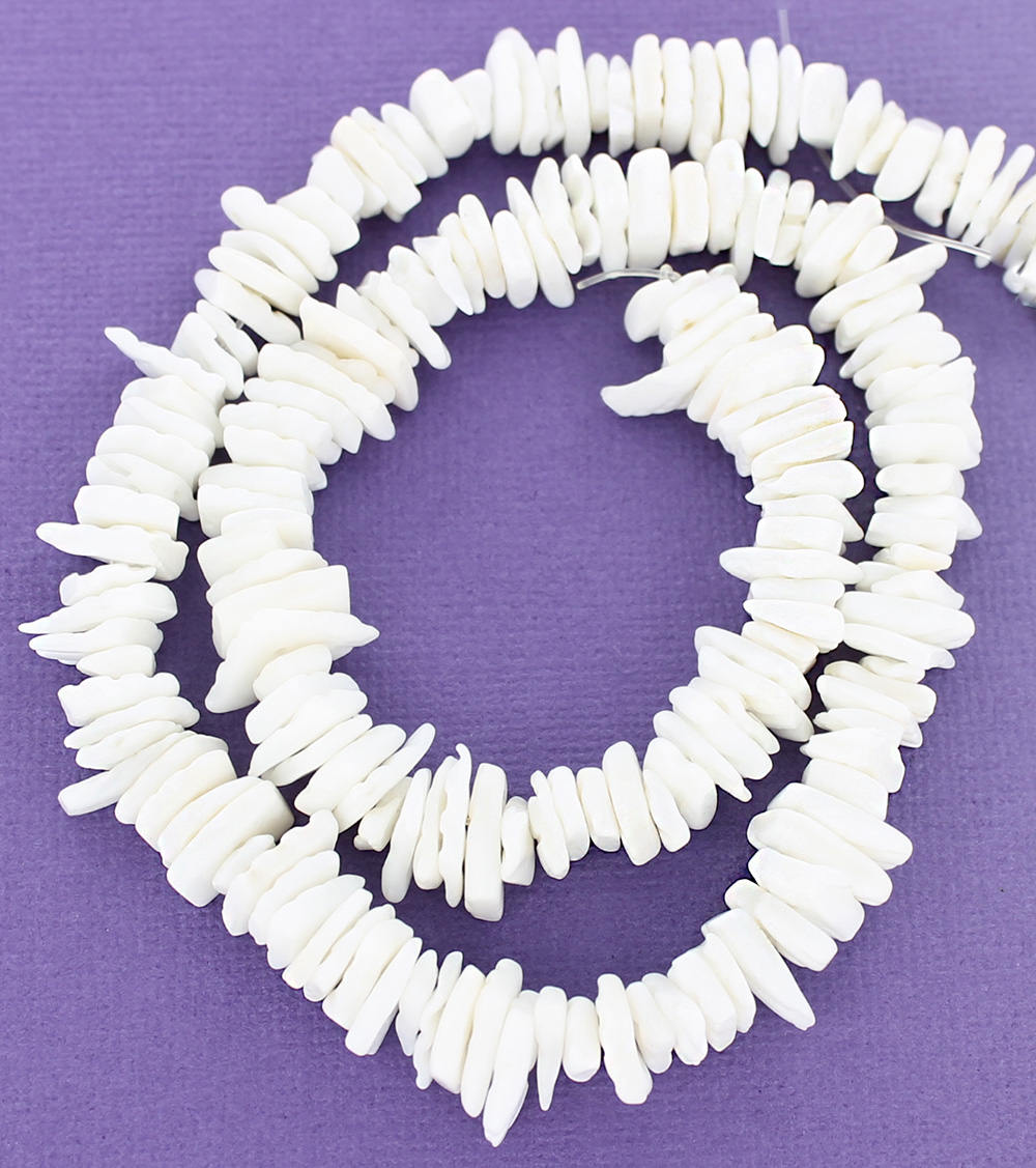 Perles de coquillage naturel Chip 6-12mm x 4-10mm - Blanc - 50 Perles - BD585