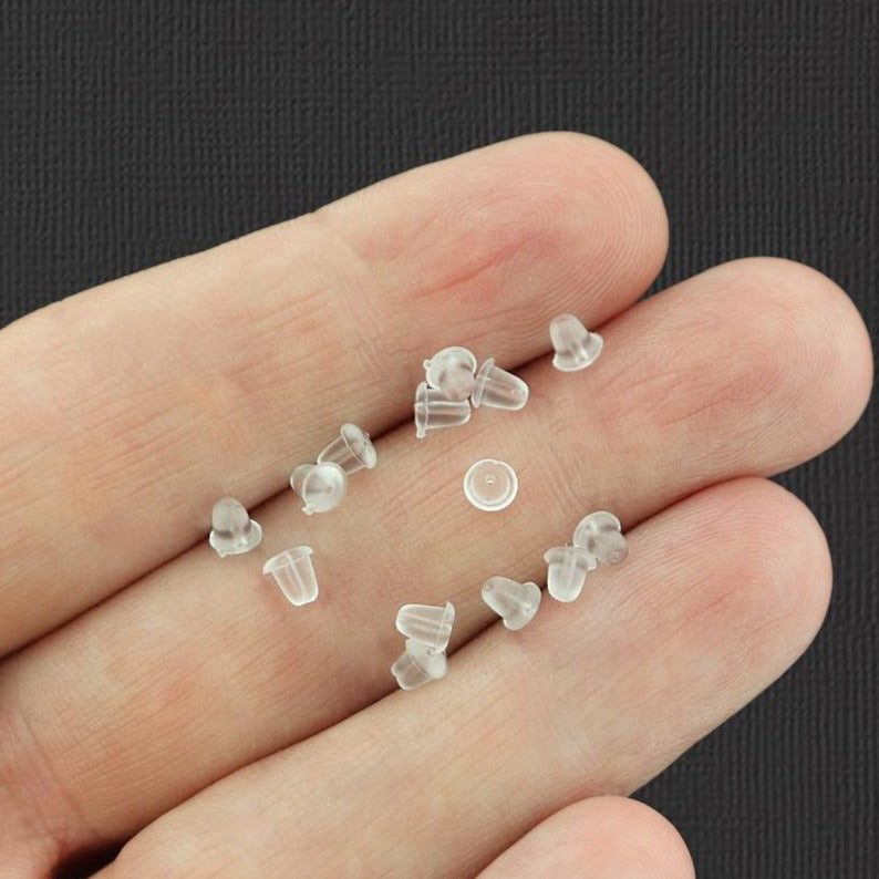 Clear Earring Backs - 4mm - 20g or 714 Pieces - Z1485