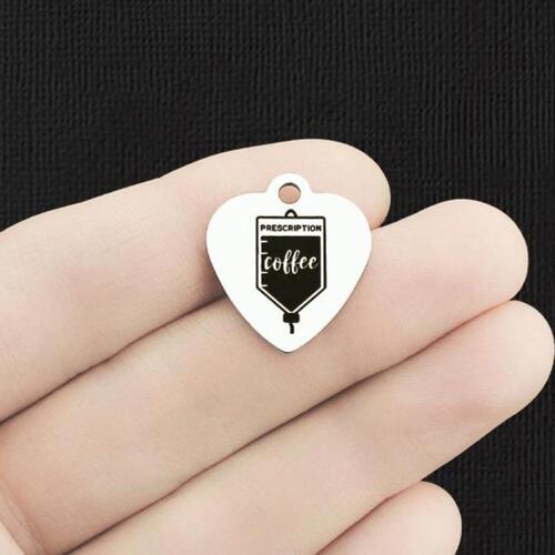Breloques en acier inoxydable avec prescription de café - BFS011-6472