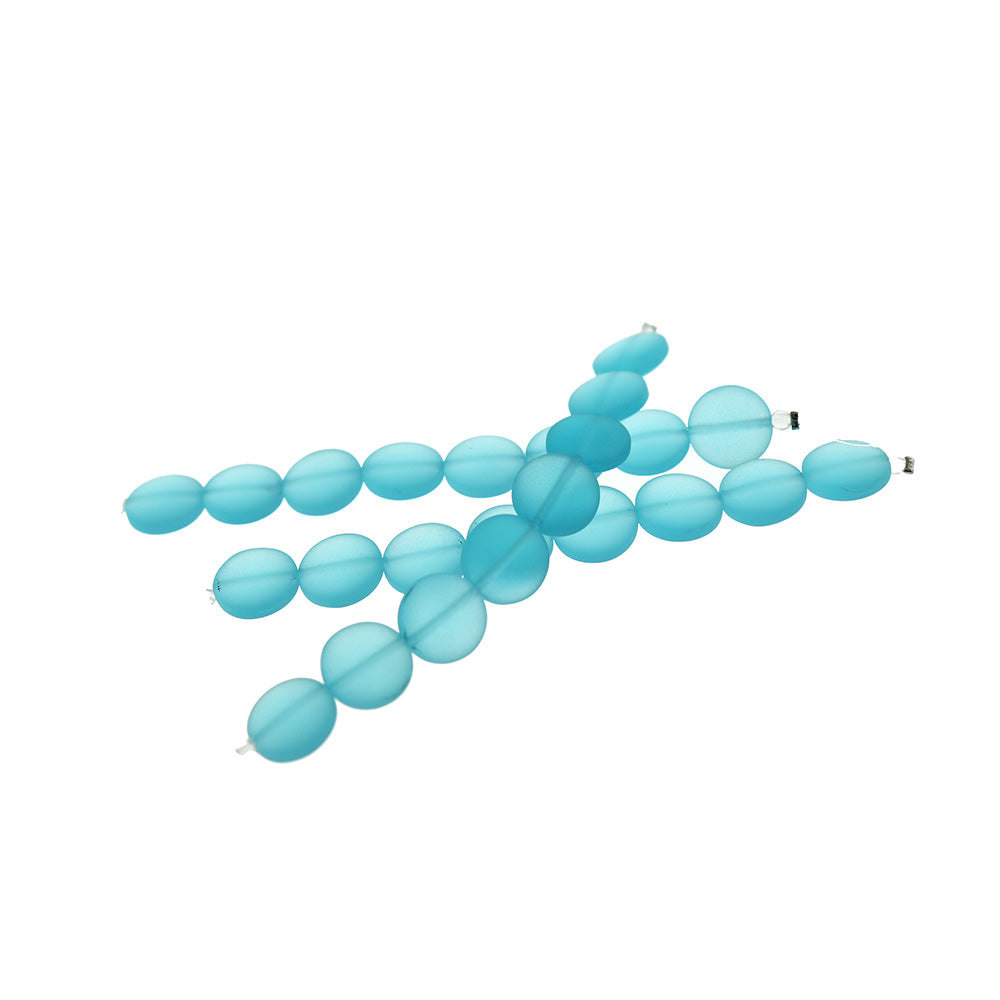 Coin Cultured Sea Glass Beads 12mm - 1 Strand 8 Beads - Choose Your Color!