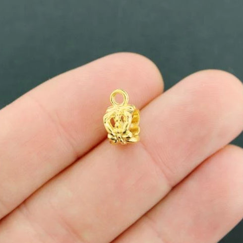 Column Bail Beads 11mm x 8mm - Gold Tone - 12 Beads - GC441