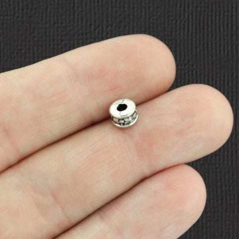 Column Spacer Beads 6mm x 4mm - Antique Silver Tone - 25 Beads - SC3588