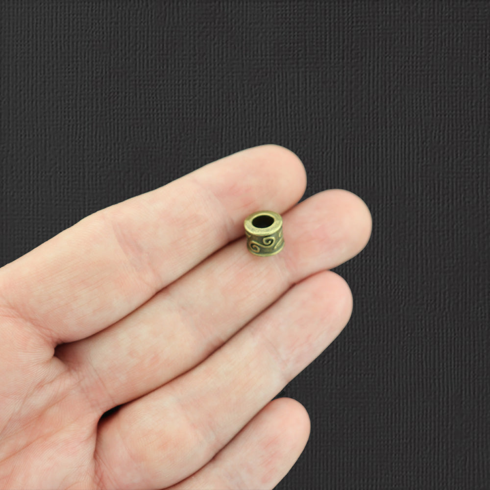 Column Spacer Beads 8.5mm - Antique Bronze Tone - 15 Beads - BC050