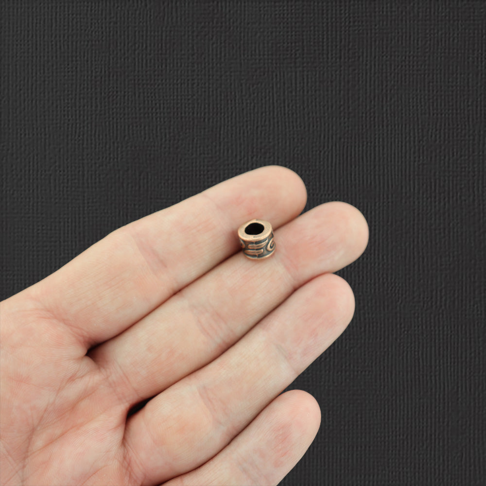 Column Spacer Beads 8.5mm - Antique Copper Tone - 15 Beads - BC048