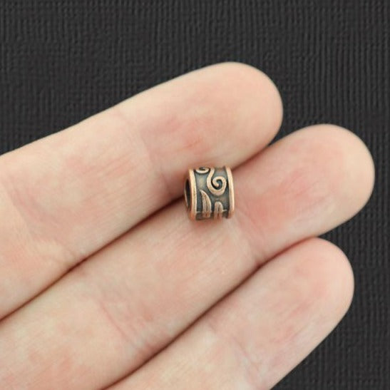 Perles d'espacement de colonne 8,5 mm - ton cuivre antique - 15 perles - BC048