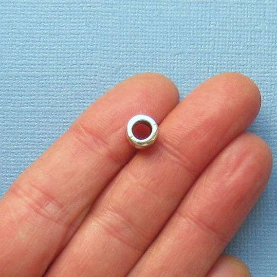 Column Spacer Beads 8mm x 6mm - Silver Tone - 10 Beads - SC1685