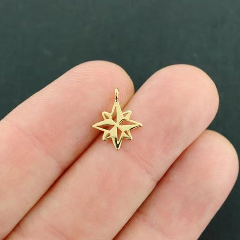 Compass Star Gold Tone Charm - GC1041