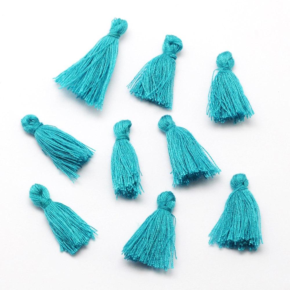 Cotton Tassels - Turquoise - 5 Pieces - Z148