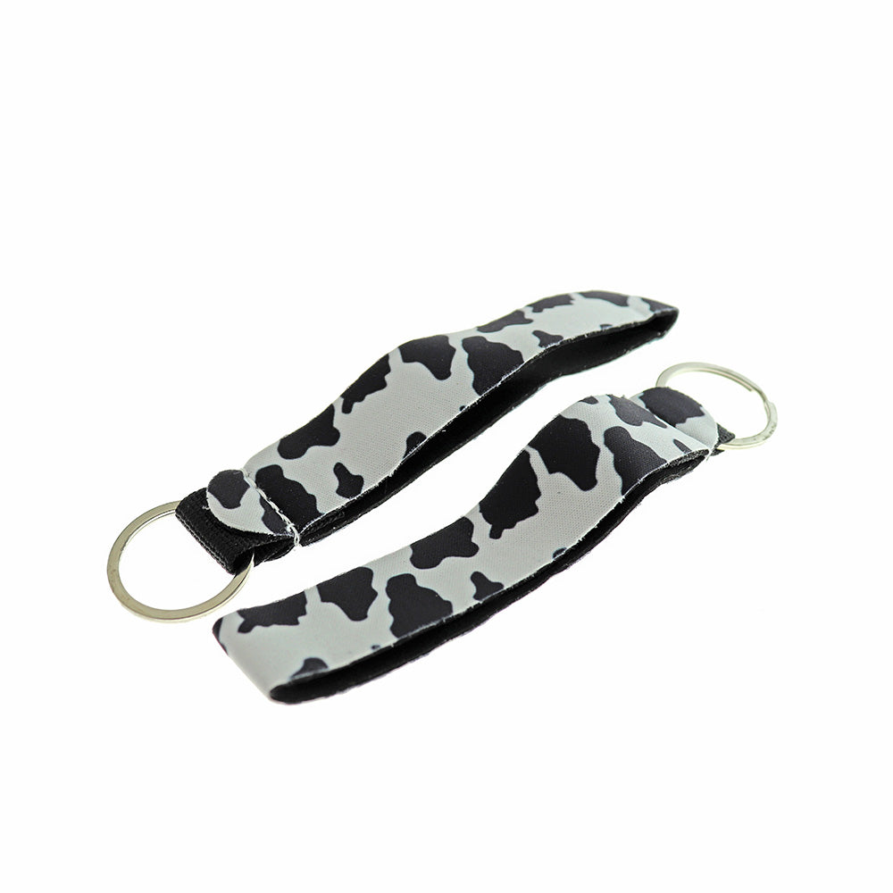 Cow Print Wrist Lanyard Key Chains - 30mm - 5 Pieces - FD801