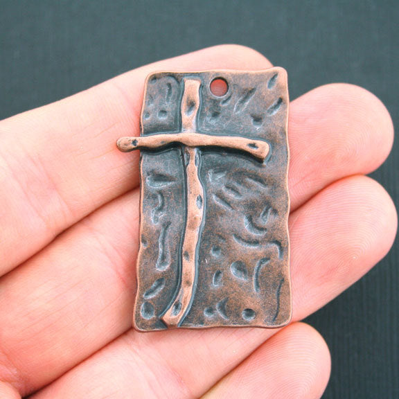 Cross Antique Copper Tone Charm - BC1445