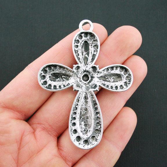 Croix Argent Antique Charm - SC5305
