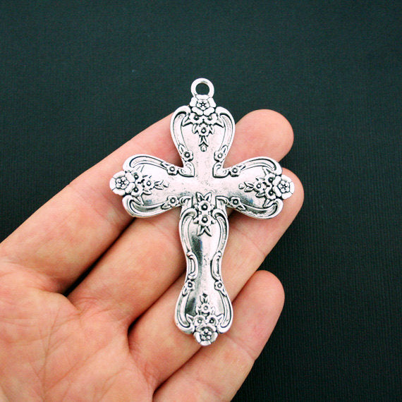 Cross Antique Silver Tone Charm - SC5934