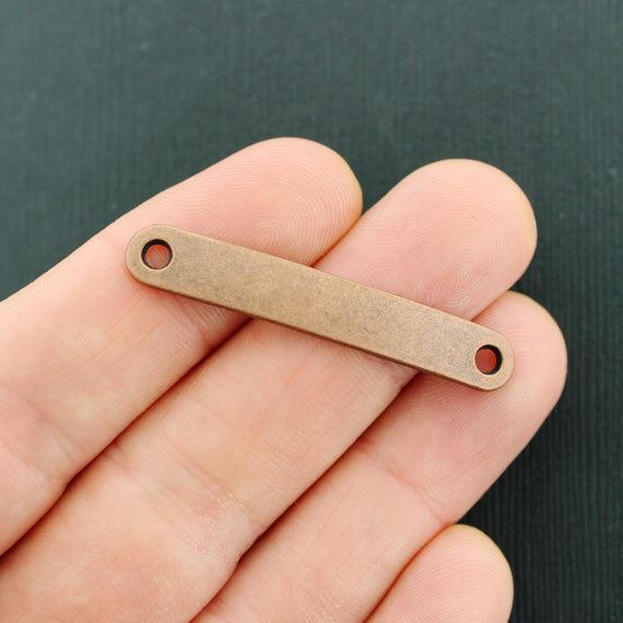 Curved Connector Stamping Blanks - Copper Tone - 44.5mm x 7mm - 10 Tags - Z974