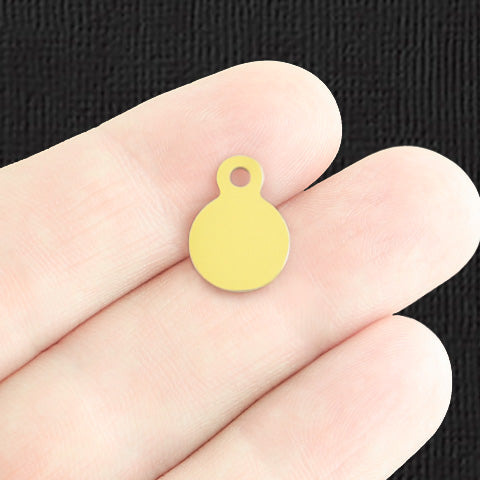 Custom Stainless Steel 10mm Round Charm with Loop - Personalized