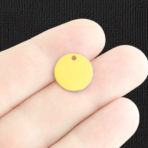 Custom Stainless Steel 13mm Round Charm - Personalized