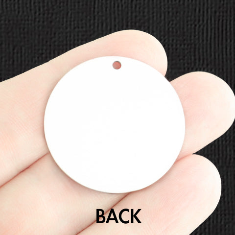 Custom Stainless Steel 30mm Round Charm - Personalized - Double Sided