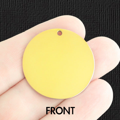 Custom Stainless Steel 30mm Round Charm - Personalized - Double Sided
