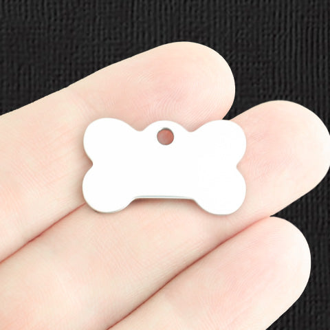 Custom Stainless Steel Dog Bone Charm - Personalized
