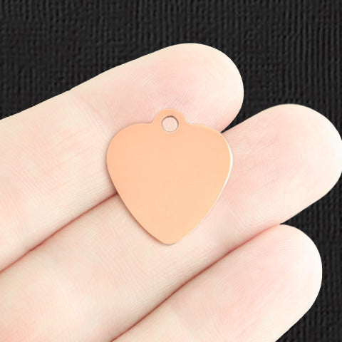 Custom Stainless Steel Heart Charm - Personalized