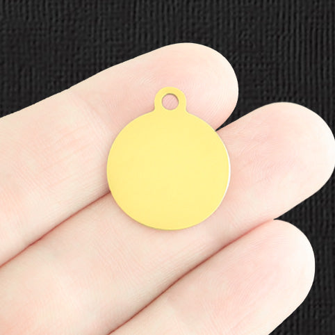 Custom Stainless Steel Round Charm - Personalized