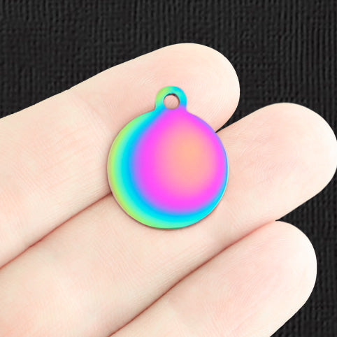 Custom Stainless Steel Round Charm - Personalized