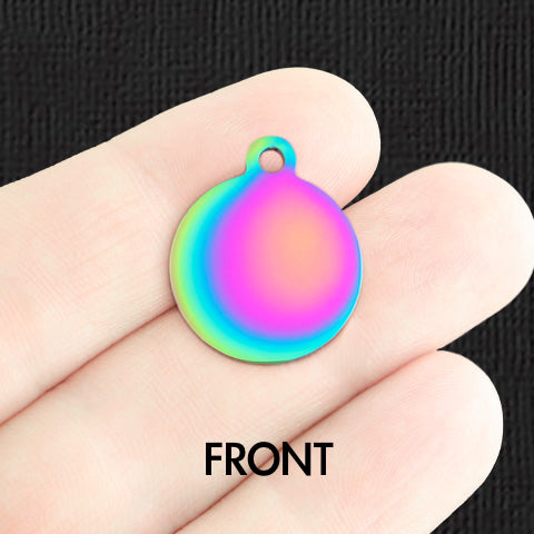 Custom Stainless Steel Round Charm - Personalized - Double Sided