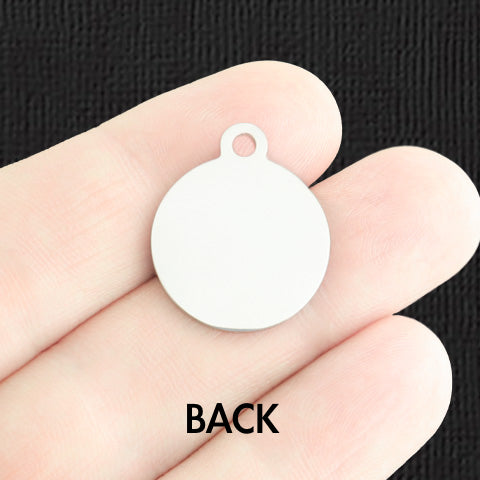 Custom Stainless Steel Round Charm - Personalized - Double Sided