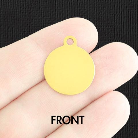 Custom Stainless Steel Round Charm - Personalized - Double Sided