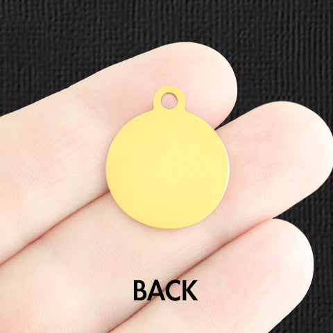 Custom Stainless Steel Round Charm - Personalized - Double Sided