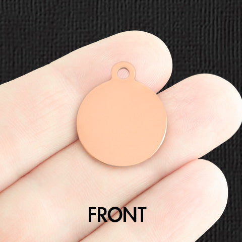 Custom Stainless Steel Round Charm - Personalized - Double Sided