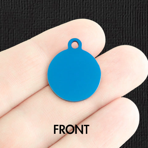 Custom Stainless Steel Round Charm - Personalized - Double Sided