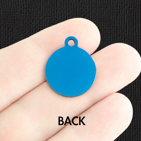 Custom Stainless Steel Round Charm - Personalized - Double Sided