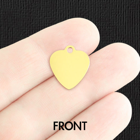 Custom Stainless Steel Small Heart Charm - Personalized - Double Sided