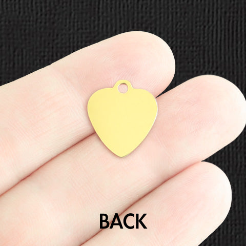 Custom Stainless Steel Small Heart Charm - Personalized - Double Sided