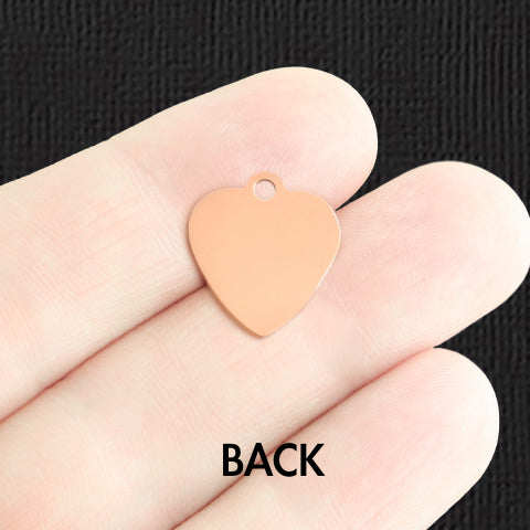 Custom Stainless Steel Small Heart Charm - Personalized - Double Sided