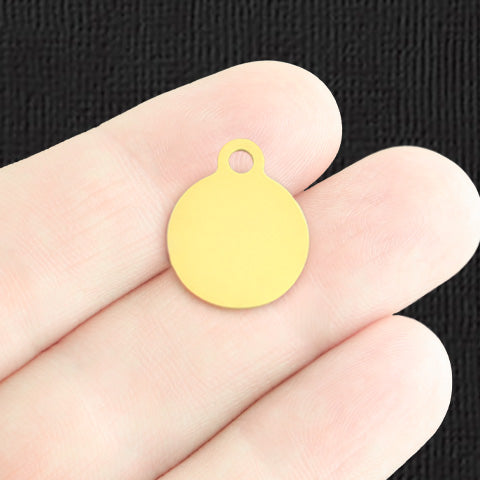 Custom Stainless Steel Small Round Charm - Personalized