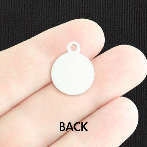 Custom Stainless Steel Small Round Charm - Personalized - Double Sided