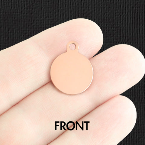 Custom Stainless Steel Small Round Charm - Personalized - Double Sided