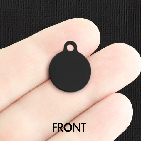 Custom Stainless Steel Small Round Charm - Personalized - Double Sided