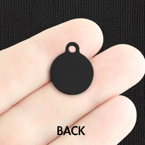 Custom Stainless Steel Small Round Charm - Personalized - Double Sided