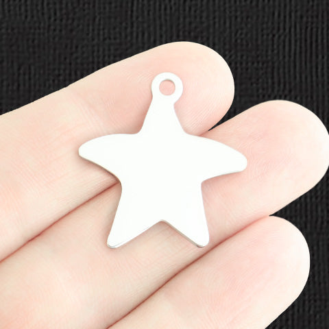 Custom Stainless Steel Starfish Charm - Personalized