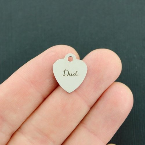 Papa Petit Coeur en Acier Inoxydable - BFS012-3663