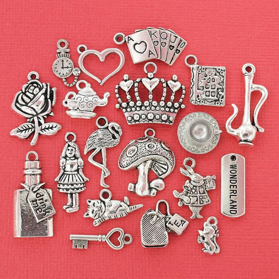 Deluxe Alice au Pays des Merveilles Collection de Charmes Ton Argent Antique 19 Charmes - COL049
